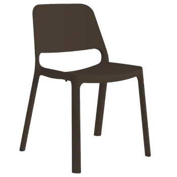Jídelní židle Plastová židle Duke Hnědá