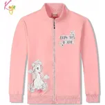 Dívčí mikina Kugo WK1210 se stojáčkem na zip světle růžová