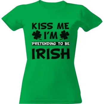 Dámské tričko Tričko s potiskem Kiss me I'm Irish dámské