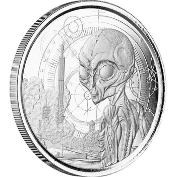 Scottsdale Mint Ghana Alien stříbrná mince 1oz 2021