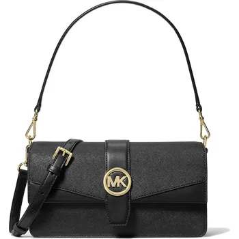 Michael Kors Greenwich Medium Saffiano Leather Shoulder Bag Black