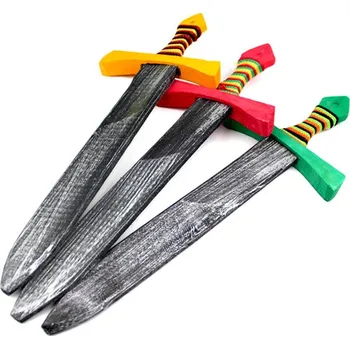 Dětská zbraň Dřevěný meč - barevný (40 cm)