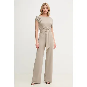 Dámský overall Overal Guess RUMI béžová barva, s kulatým výstřihem, W5GD89 KCTB0 W5GD89.KCTB0 80X, vel. S