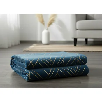 deka Deka z mikrovlákna MUSSA modrá/zlatá 150x200 cm Mybesthome