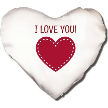 Polštář SRDCE s potiskem Polštář I love you-UPRAVITELNÝ NÁPIS