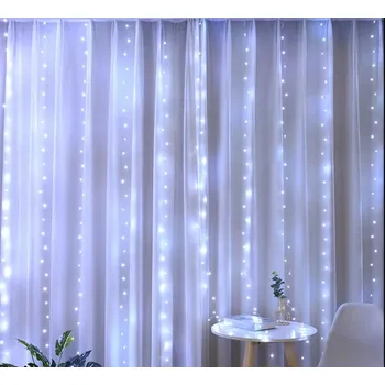 Vánoční dekorace Vnitřní vánoční mikro závěs - Hvězdy 3x2m (400 led) Osvětlení: Studená bílá