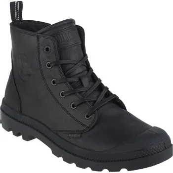 Pánská treková obuv Černé kožené kotníkové boty Palladium Pampa Zip Lth Ess 76888-008-M Velikost: 36