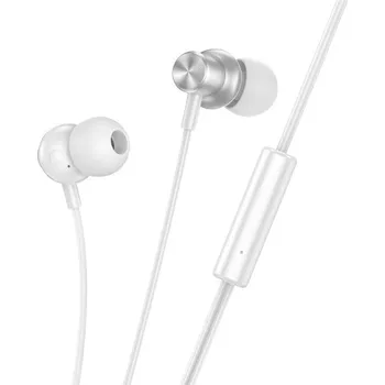 Sluchátka Drátová sluchátka HOCO Jack 3,5 mm s mikrofonem M110 stříbrná