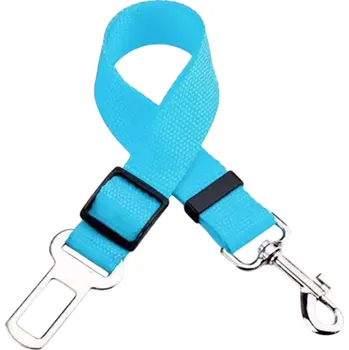 Obojek pro psa Bezpečnostní pás do auta pro domácí mazlíčky Nastavitelný polyesterový popruh s kovovou přezkou Barevné provedení Cestovní doplněk pro psy světle modrá