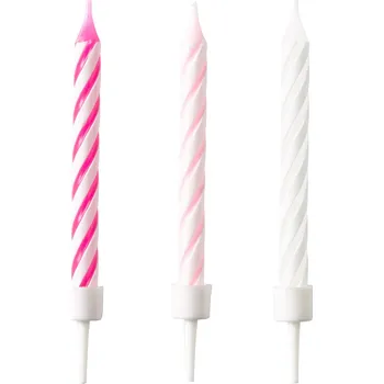 Dortová svíčka Dortové svíčky růžové 10 ks mix barev Amscan 9904363