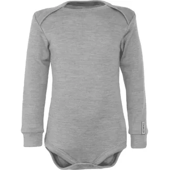 Body Rostoucí merino body dlouhý rukáv - Šedý melír, Crawler Velikost: 62-68/74