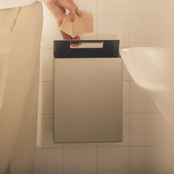 Odpadkový koš Nástěnný odpadkový koš RAWW 12l, přírodní hliník