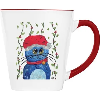 Hrnek kónický barevný s potiskem Hrnek kónický - kočka 001