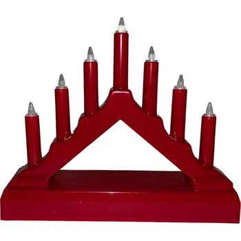 Vánoce Vánoční mini svícen pyramida - na baterie (7 žárovek) Barva: Červená