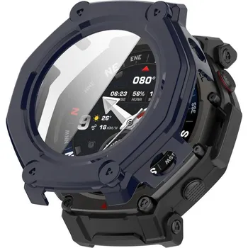 Ostatní příslušenství k chytrým hodinkám VSECHNONAMOBIL 124632 PC FULL COVER Plastový kryt se sklem pro Amazfit T-Rex 3 Pro 48mm modrý