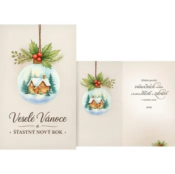 Kalendář Vánoční přání malé V23-181, kouzelná baňka