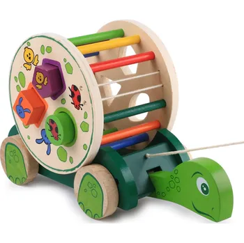 Dřevěná hračka Dřevěná vkládačka na kolečkách - Želva
