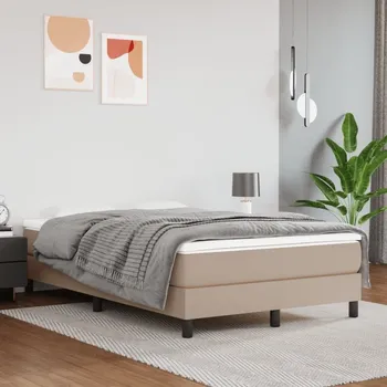 Postel vidaXL Box spring postel s matrací 120x200 cm umělá kůže [3144253] Barva: cappuccino