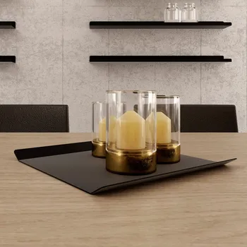 Hliníkový podnos Stockholm černý S