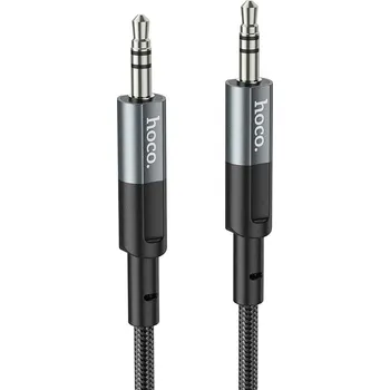 Audio kabel HOCO kabel AUX Jack 3,5 mm (samec) na Jack 3,5 mm (samec) UPA23 1 m kovově šedý