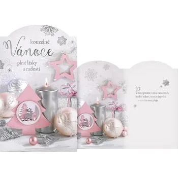 Kalendář Vánoční přání V24-467, růžové