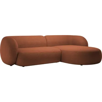 Pohovka Micadoni Terakotově oranžová bouclé rohová pohovka Kate 285 cm, pravá