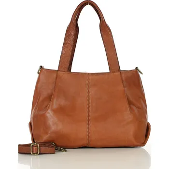 Kabelka Marco Mazzini Měkká kožená kabelka přes rameno MARCO MAZZINI; velbloud