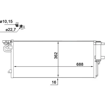 Ventilátor topení a klimatizace Kondenzátor klimatizace MAHLE ORIGINAL AC 103 000S