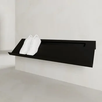 Botník Nástěnná kovová police na boty Torino černá L