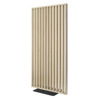 Obývací stěna Samostatně stojící lamelová dělící stěna se základnou, kompletní sada, dub Sonoma Klasické