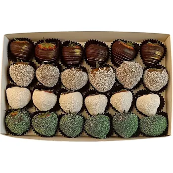 Dárkový potravinový koš Jahody v čokoládě Sladké Velikost produktu: Malá 0,40 kg