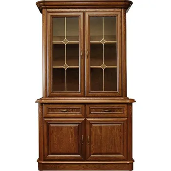 Příborník do zásuvky Dubová kredenc, vitrína DB22 History - 121/206/50cm (š/v/h)