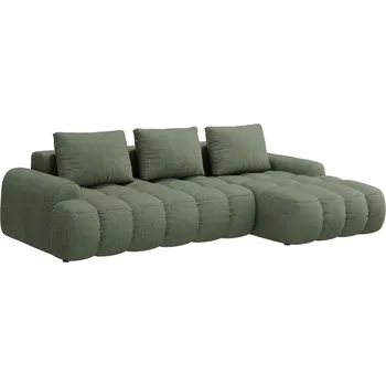 Pohovka Cosmopolitan Design Zelená rozkládací pohovka Linz 275 cm, pravá