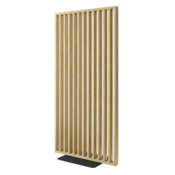 Paraván Samostatně stojící lamelová dělící stěna se základnou, kompletní sada, Evropský dub Klasické