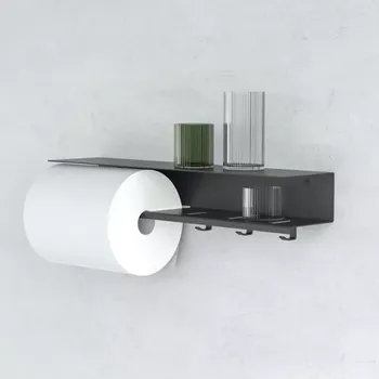 Držák na ručník Kovový nástěnný držák papírových ručníků Brussel Černá M - levá varianta