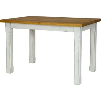 Jídelní stůl ARTEN (NANO Systems s.r.o.) Rustikální jídelní stůl POPRAD MES02B - borovice (bílý vosk) ROZMĚR: (š/h/v) 80 x 80 x 76 cm