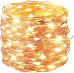 Venkovní vánoční mikro řetěz - Teplá bílá 50 až 100 led na baterie (s časovačem) Vánoční osvětlení venkovní: Teplá bílá 10m - 100 led diod