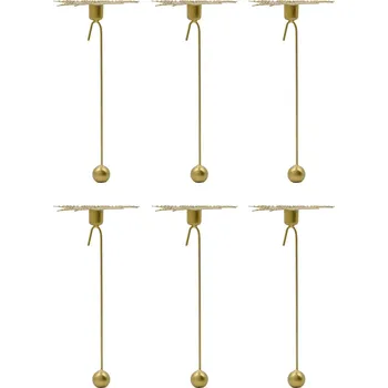 Svícen House Doctor Závěsný svícen na stromeček Star Antique Brass – set 6 ks