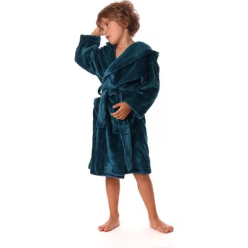 Dámská móda Dětský župan s kapucí Siena petrolejový - 140