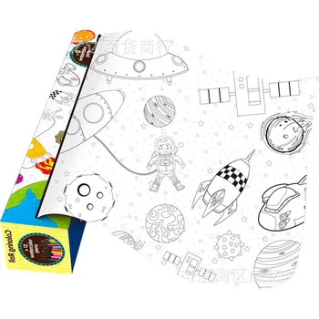 Žertovný předmět OOTB - Omalovánky v roli Mini coloring roll - Vesmír (+ 6 pastelek)