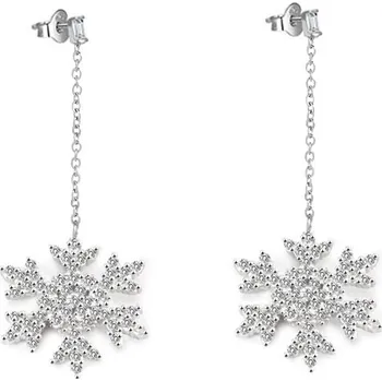 Náušnice AGATO Blyštivé stříbrné náušnice sněhová vločka AGUP2753