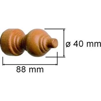 Koncovka pro tyč 28mm odstín jasný dub
