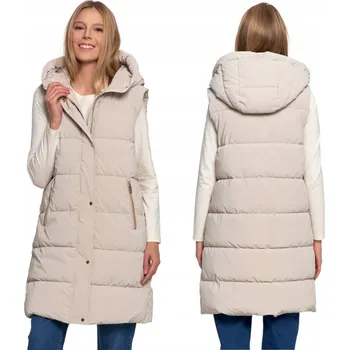 VESTA Dámská vesta dlouhá prošívaná na podzim teplá MORAJ L