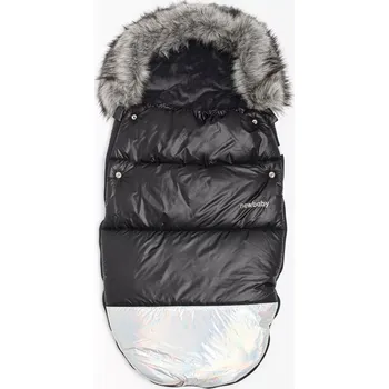 Fusak Luxusní zimní fusak s kožušinkou Shine New Baby černo‑stříbrný