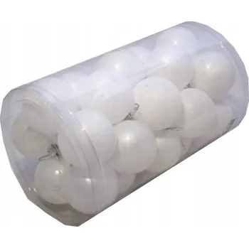 Vánoční dekorace Vánoční Baňky nerozbitné BÍLÉ 6 cm. V tubě 25 Ks.