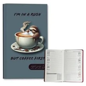 Diář Kalendarz 2026 A6 tygodniowy Leniwiec Kawa