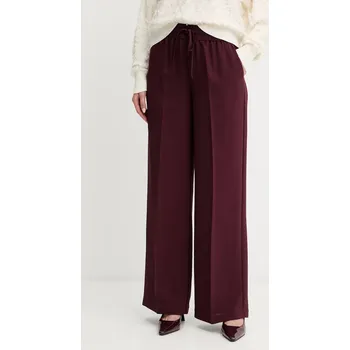 Dámské kalhoty Kalhoty Twinset dámské, vínová barva, široké, high waist, 252TP2611 93X, vel. 36