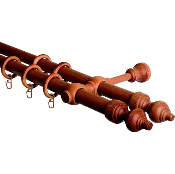 Garnýž Garnýž dvouřadá 28mm odstín třešeň 100 cm (do stěny / kroužky s háčkem)