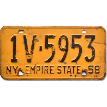 Plechová cedule Americká SPZ New York 1958 Yellow 1V.5953