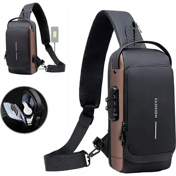 TAŠKA PŘES HRUDNÍK / TAŠKA PŘES RAMENO, ODOLNÁ PROTI OPOTŘEBENÍ, S USB PORTEM